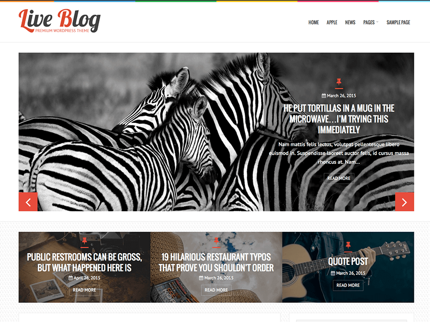 liveblog WordPress themes free download responsive for blog