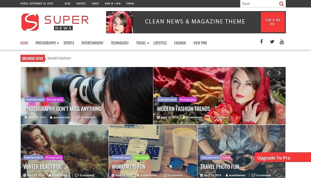 supernews free magazine wordpress theme