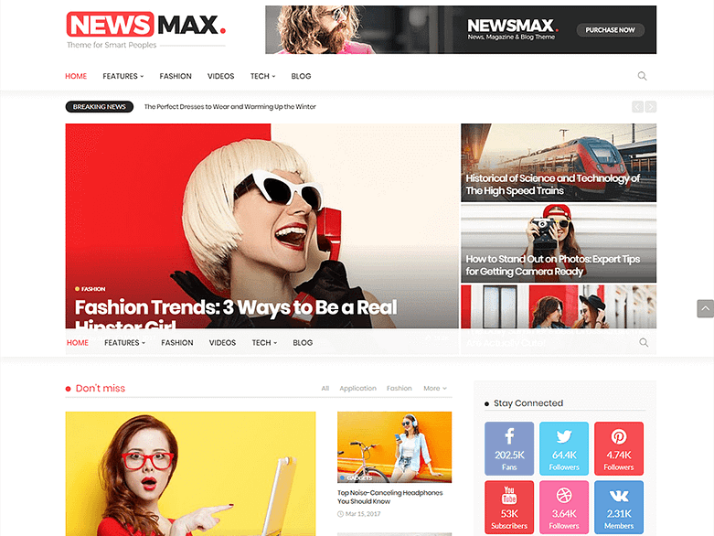 Newsmax - Best Premium News Magazine WordPress Themes