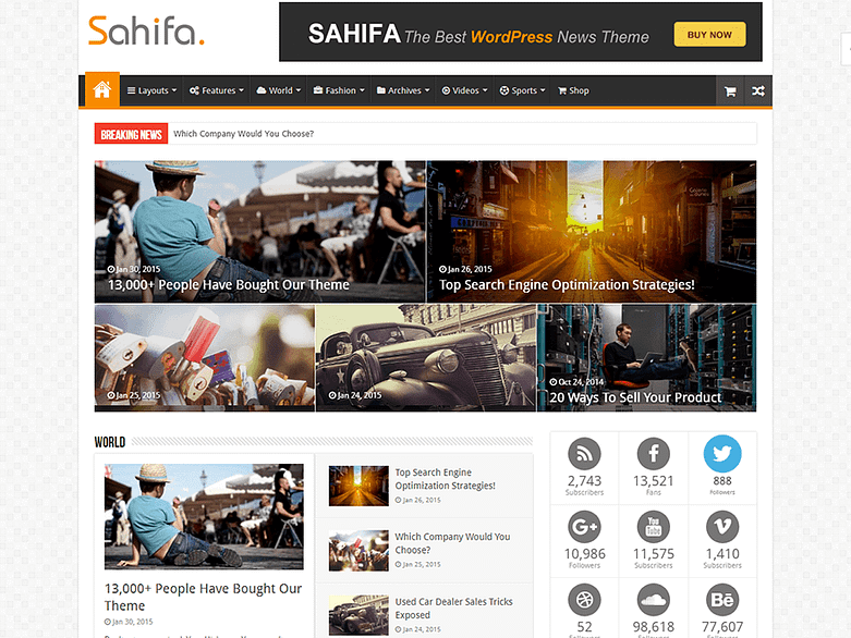 Sahifa - Best Premium News Magazine WordPress Themes